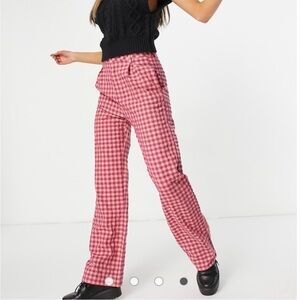 Daisy Street ASOS Pink Check Plaid Pants Size S